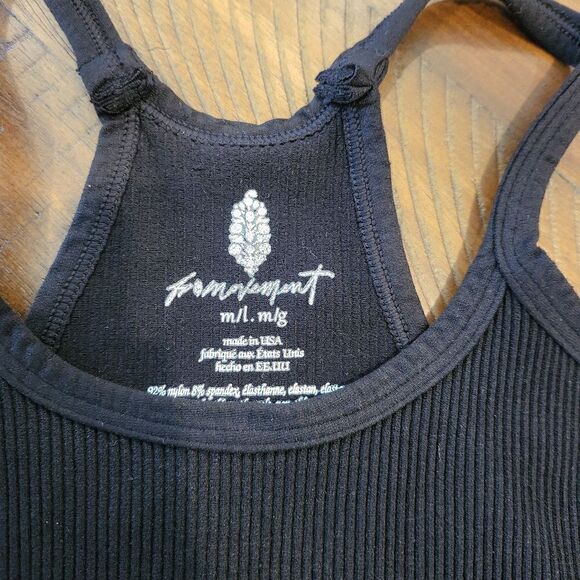 Free People Happiness Runs Solid Black Tank M/L - Picture 4 of 5